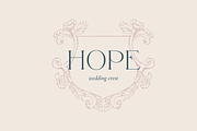 Hope- Hand-Drawn Wedding Crest, an Illustration by Velvet Letter Studio (Thumbnail 1 of 4)