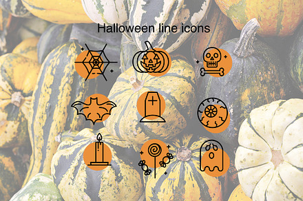 Halloween line icons, an Outline Icon by Lyolya Profitrolya