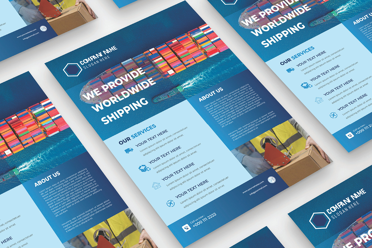 Sale logistics flyer design template, a Flyer Template by Workhu (Photo 4 of 4)
