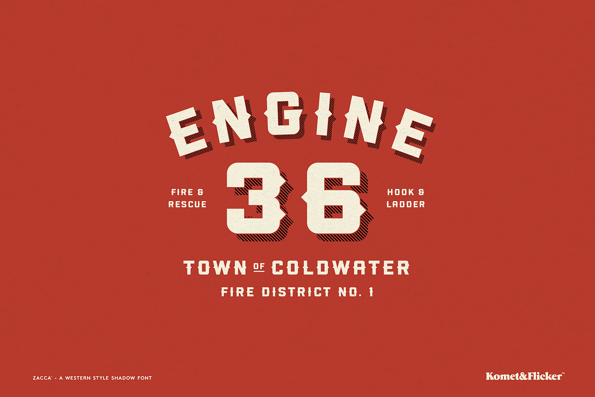 Zacca - A Western Shadow Font, a Sans Serif Font by Komet & Flicker (Photo 8 of 13)