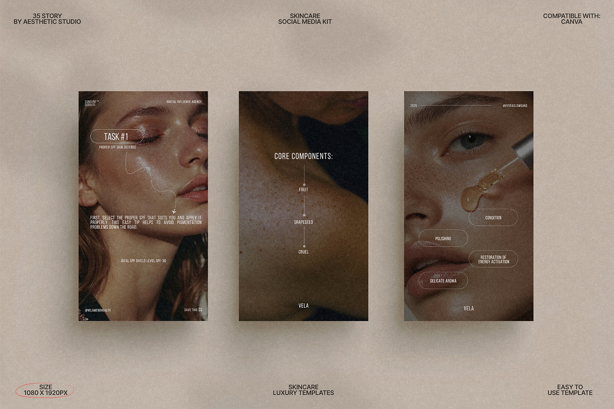 Calm Skincare Story Canva Design preview 2