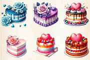 Valentine Cake Sublimation Clipart, an Illustration by DreamArtGraphic (Thumbnail 2 of 6)