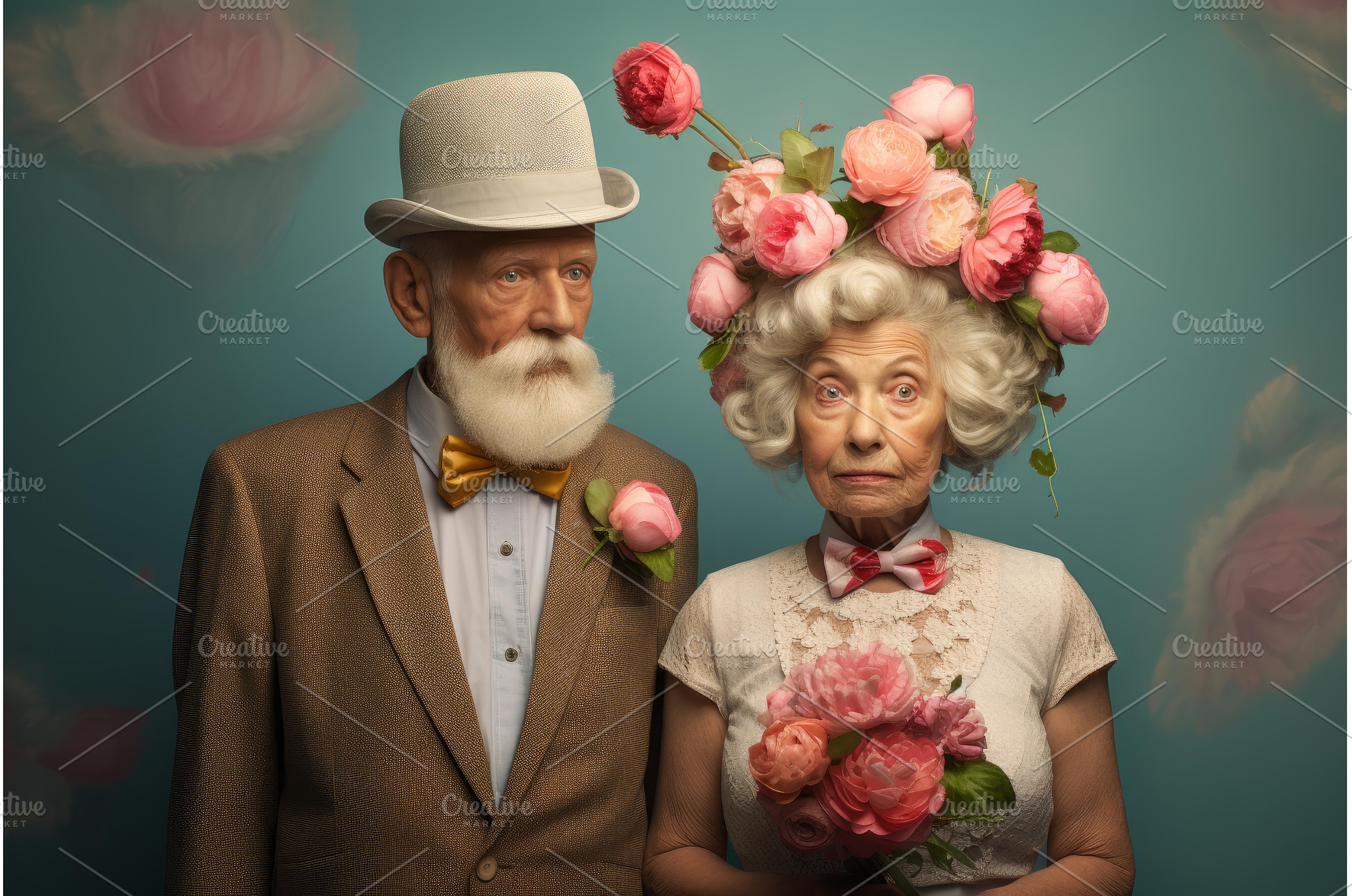 Vintage styled elderly couple, an Arts & Entertainment Photo by Ylivdesign