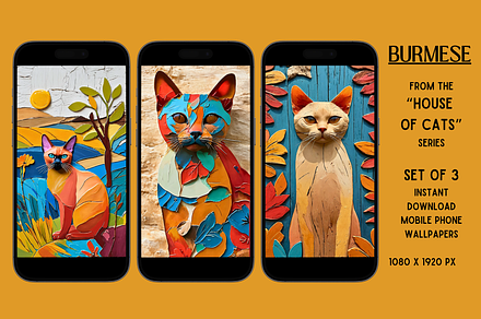 Mobile Phone Wallpapers (Burmese), a Wallpaper Graphic by Shisa Images