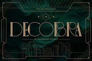 Decobra Art Deco Font, a Serif Font by alit design