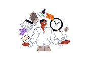 People work overtime concept set, a Work Illustration by PaperTrident (Thumbnail 4 of 9)