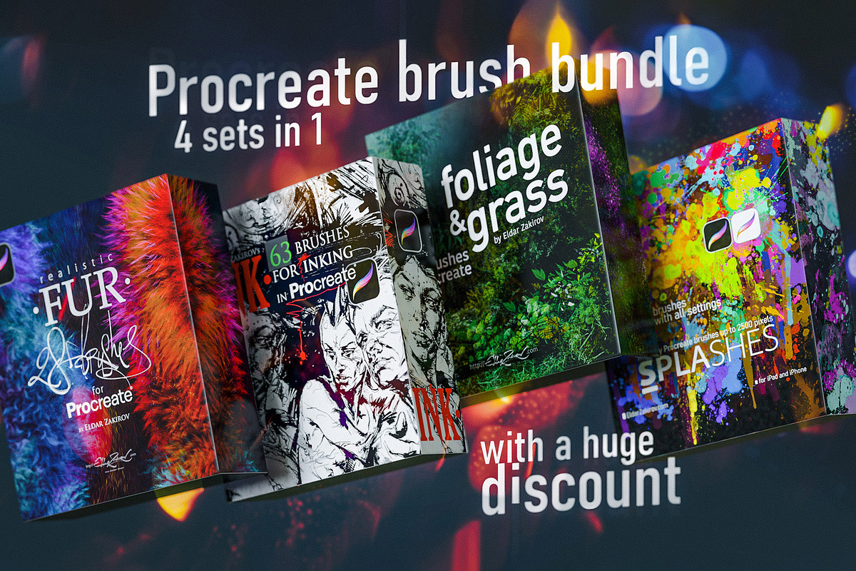 PROCREATE Brush Bundle: $37 not $58, a Brush Add-On by Eldar Zakirov's (Photo 1 of 12)