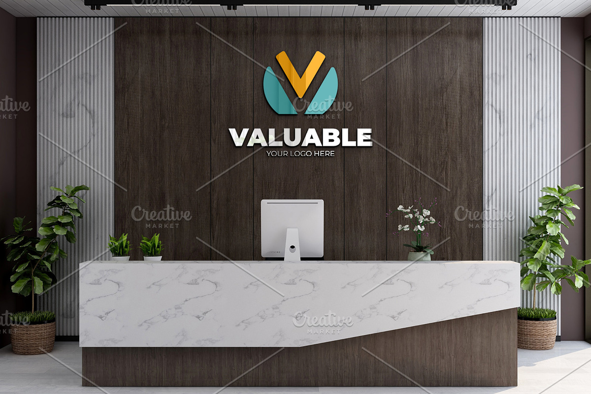 PSD Office Receptionist Wall Mockup, a Product Mockup by Ayy (Photo 5 of 14)