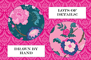 Wild Bohemian Pink Teal Patterns, a Pattern Graphic by RachelStudio (Thumbnail 5 of 9)