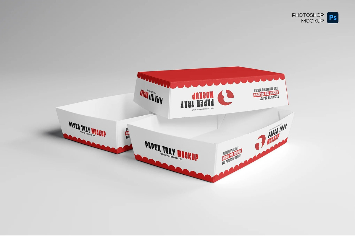 Paper Tray Mockup, an Advertising Mockup by Hubzway (Photo 2 of 3)