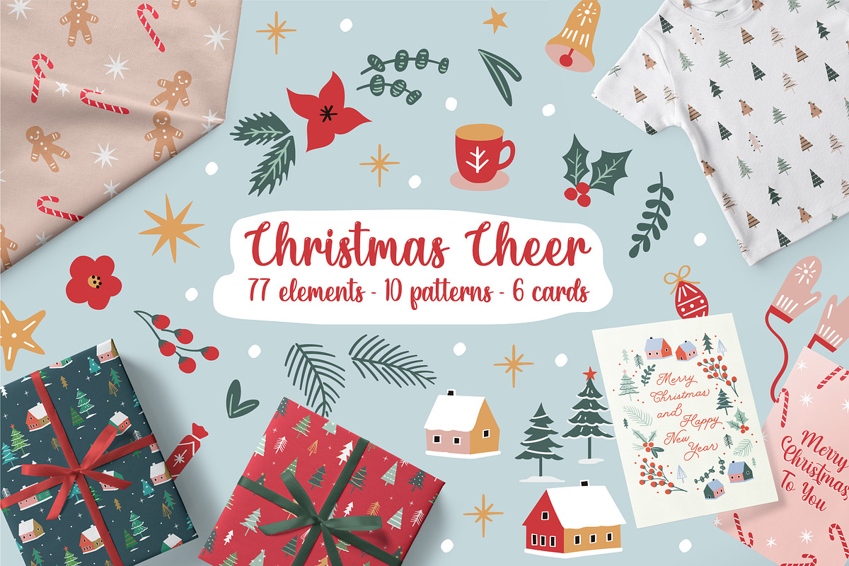 Christmas Cheer Design Kit, a Pattern Graphic by ASTUDIO (Photo 1 of 10)