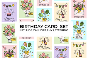 Birthday Card Set, an Invitation Template by Bekeen.co