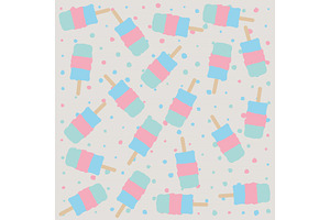 Ice Cream Seamless Pattern. Fruit