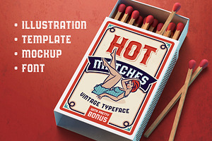 Hot Matches. Font, Mockup, Template!, a Serif Font by Gleb Guralnyk