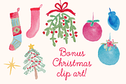 Winter Holiday Watercolor Clip Art, an Illustration by Emerald & Ivy Studios (Thumbnail 3 of 3)