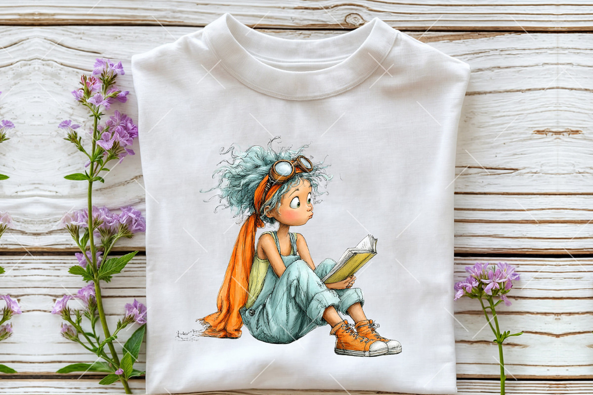 Watercolor Summer Girl Clipart, an Illustration by OK Design (Photo 5 of 6)
