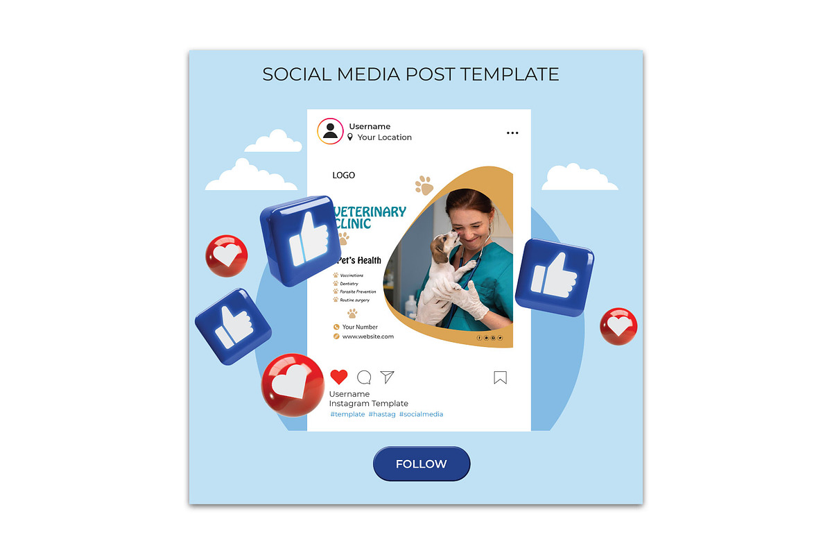 Veterinary Flyer Design Template, a Flyer Template by YUDesignStore (Photo 6 of 6)