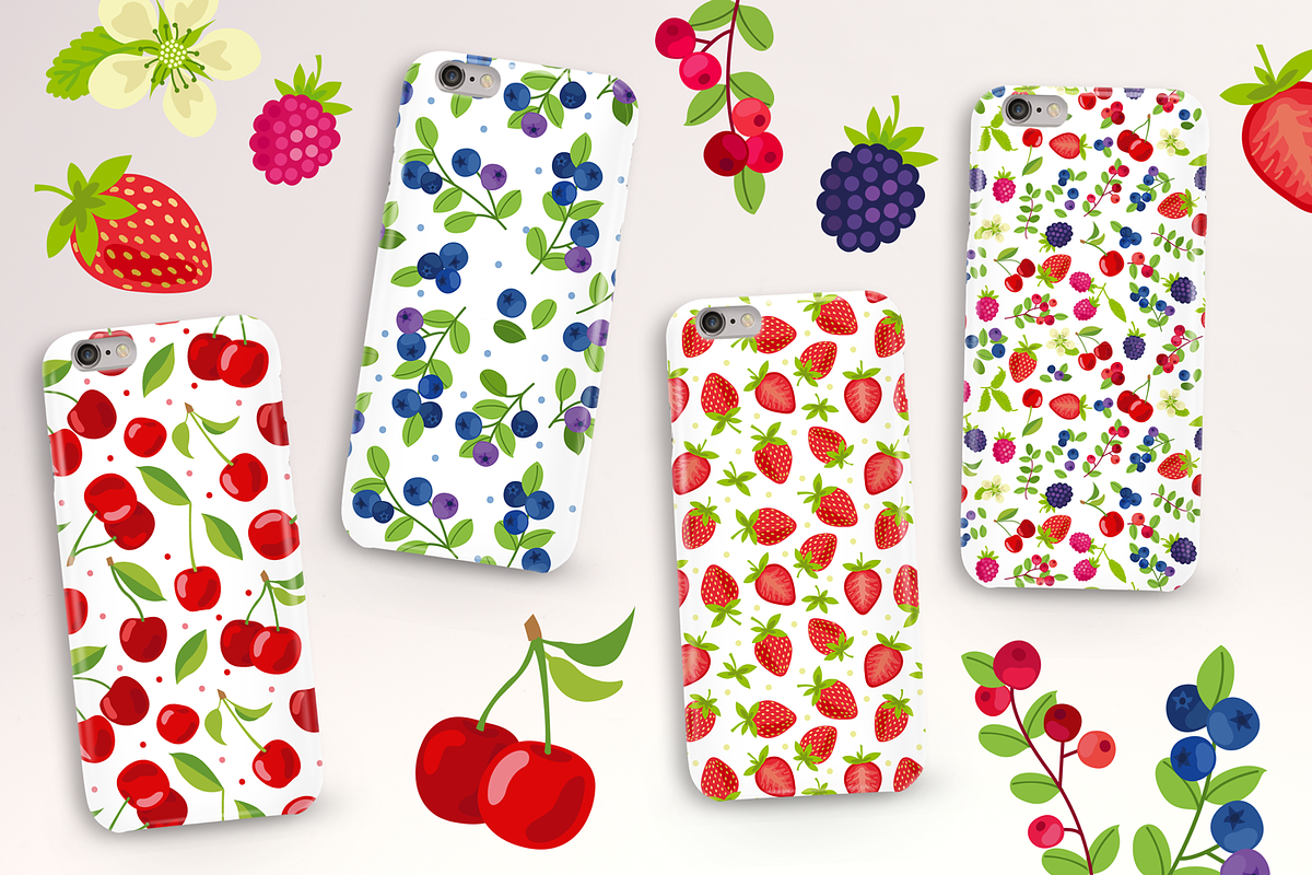 Vector berry patterns, a Decorative Illustration by martynmarin (Photo 5 of 7)