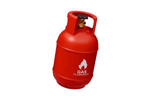3d gas cylinder with a flame, an Object Illustration by Vector Tradition