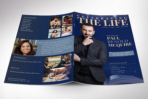 Blue Life Funeral Program Template, a Brochure Template by Godserv Designs