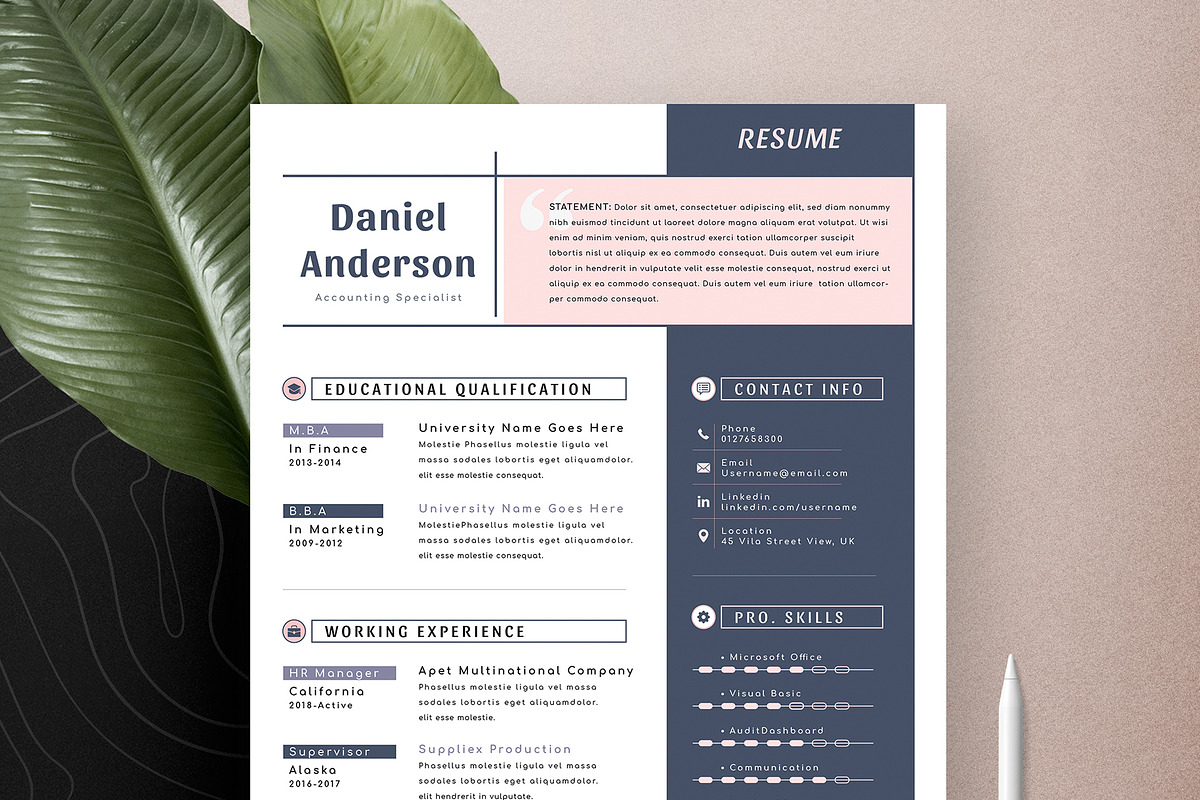 Resume Cv Template Word Apple Pages, a Resume Template by Tbunny (Photo 4 of 6)