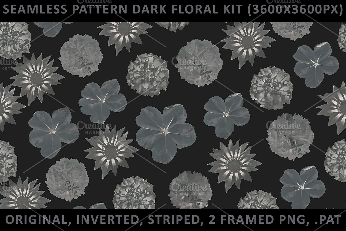Seamless Pattern Dark Floral Kit, a Pattern Graphic by DanFLCreativo (Photo 1 of 5)