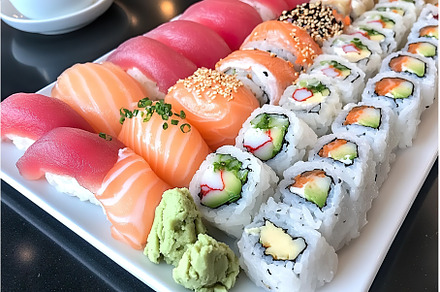 Variety of sushi rolls and nigiri, a Food & Drink Photo by Lermont51