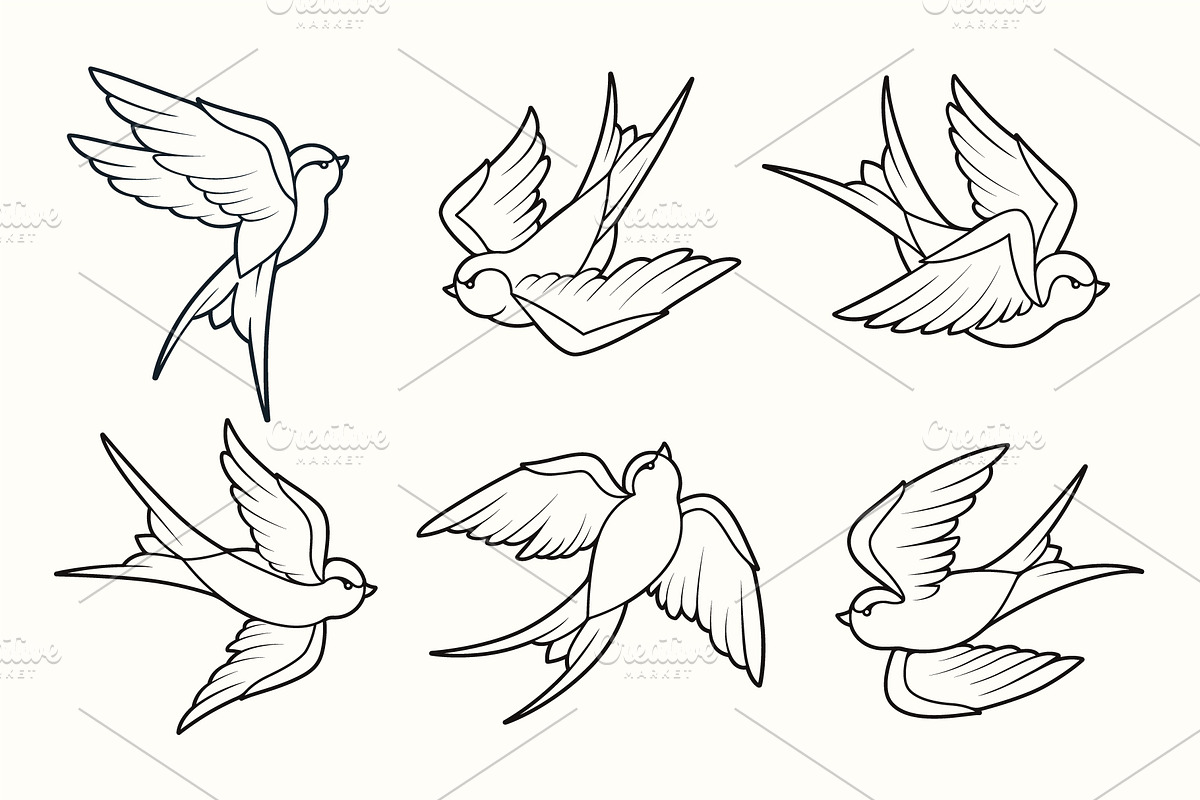 Old School Tattoo Birds, an Animal Illustration by Vecster (Photo 5 of 9)