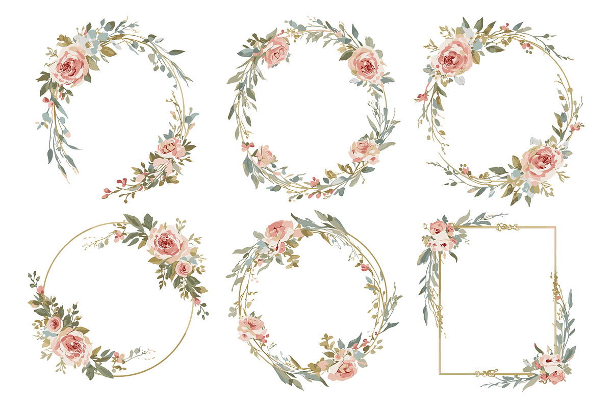 Geometric Floral Frames Set, an Illustration by jahid234 (Photo 10 of 20)