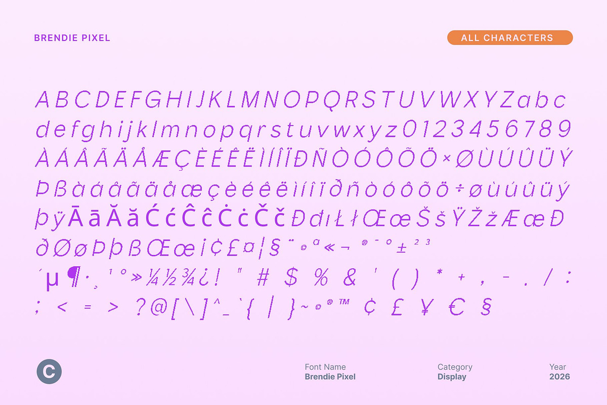 Brendie Pixel, a Sans Serif Font by Craft Supply Co. (Photo 8 of 8)