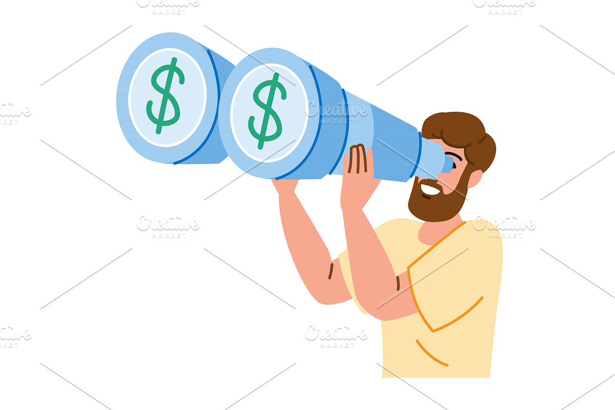 Businessman looking for investment, a Finance Illustration by pikepicture