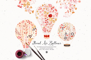 Air Balloons - Watercolor Clipart