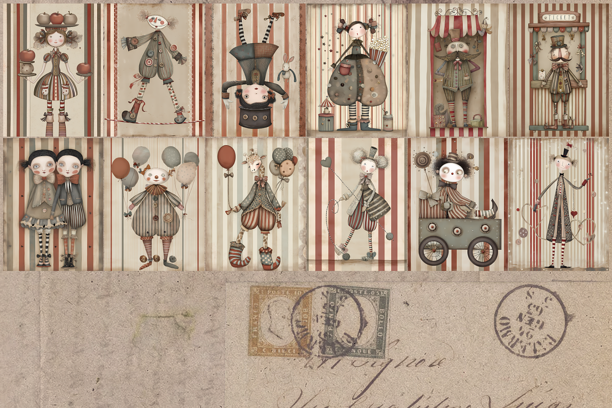 Vintage Gothic Circus Junk Journals, an Illustration by Print Haven Mochi Vintage (Photo 6 of 12)