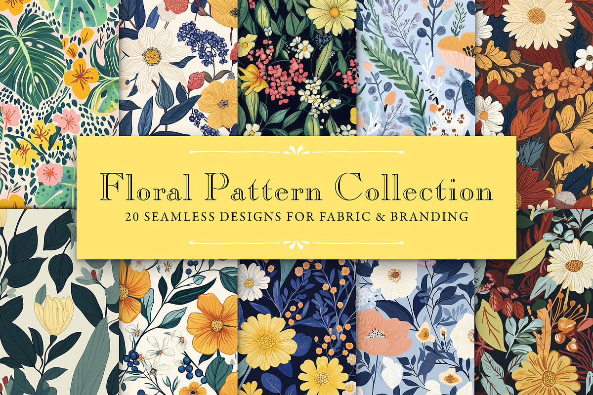 Floral Seamless Patterns Bundle, a Pattern Graphic by LESZ Design (Photo 1 of 5)
