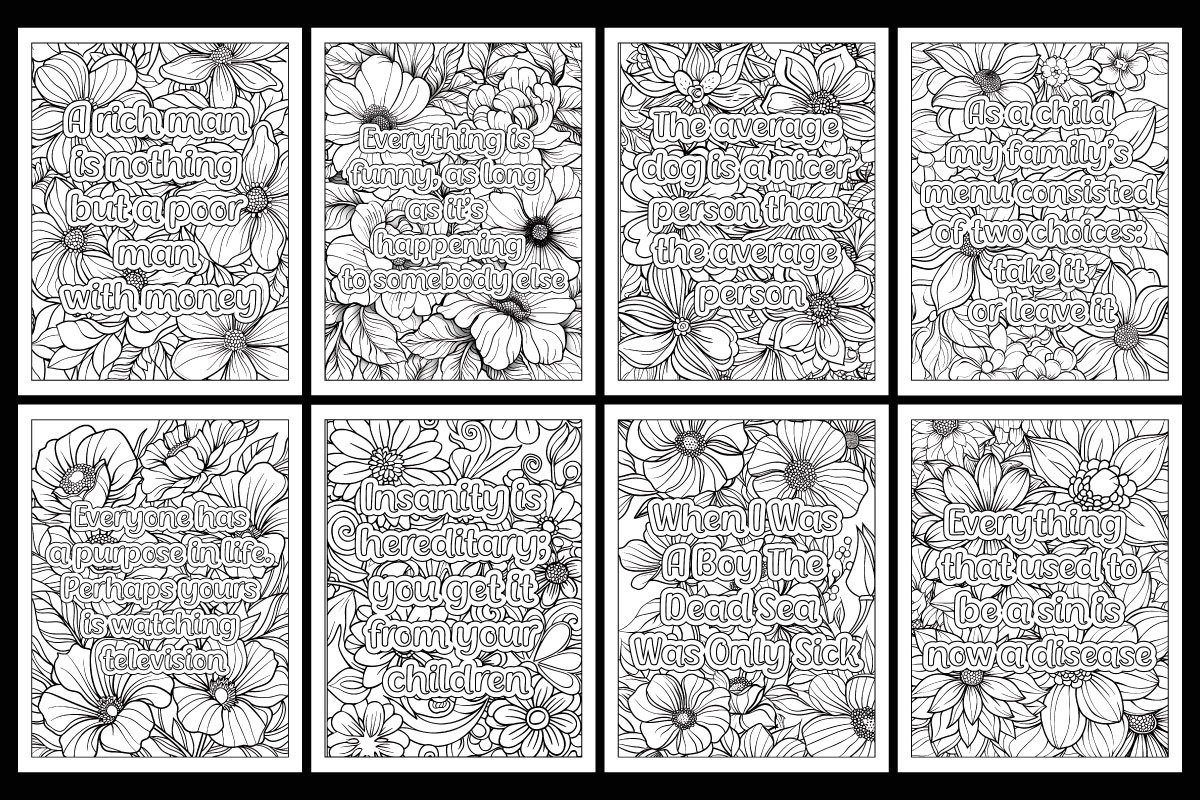 50 Funny Quotes Coloring Pages, an Illustration by protabsorkar11 (Photo 3 of 3)
