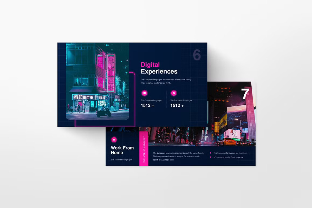 Neon Tokyo Powerpoint Template, a Presentation Template by GearShift (Photo 4 of 8)
