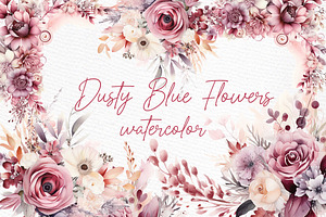 Dusty Pink Flowers Clipart