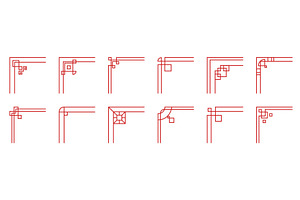 Chinese frame corners. Red oriental, an Object Illustration by Vectorbuum