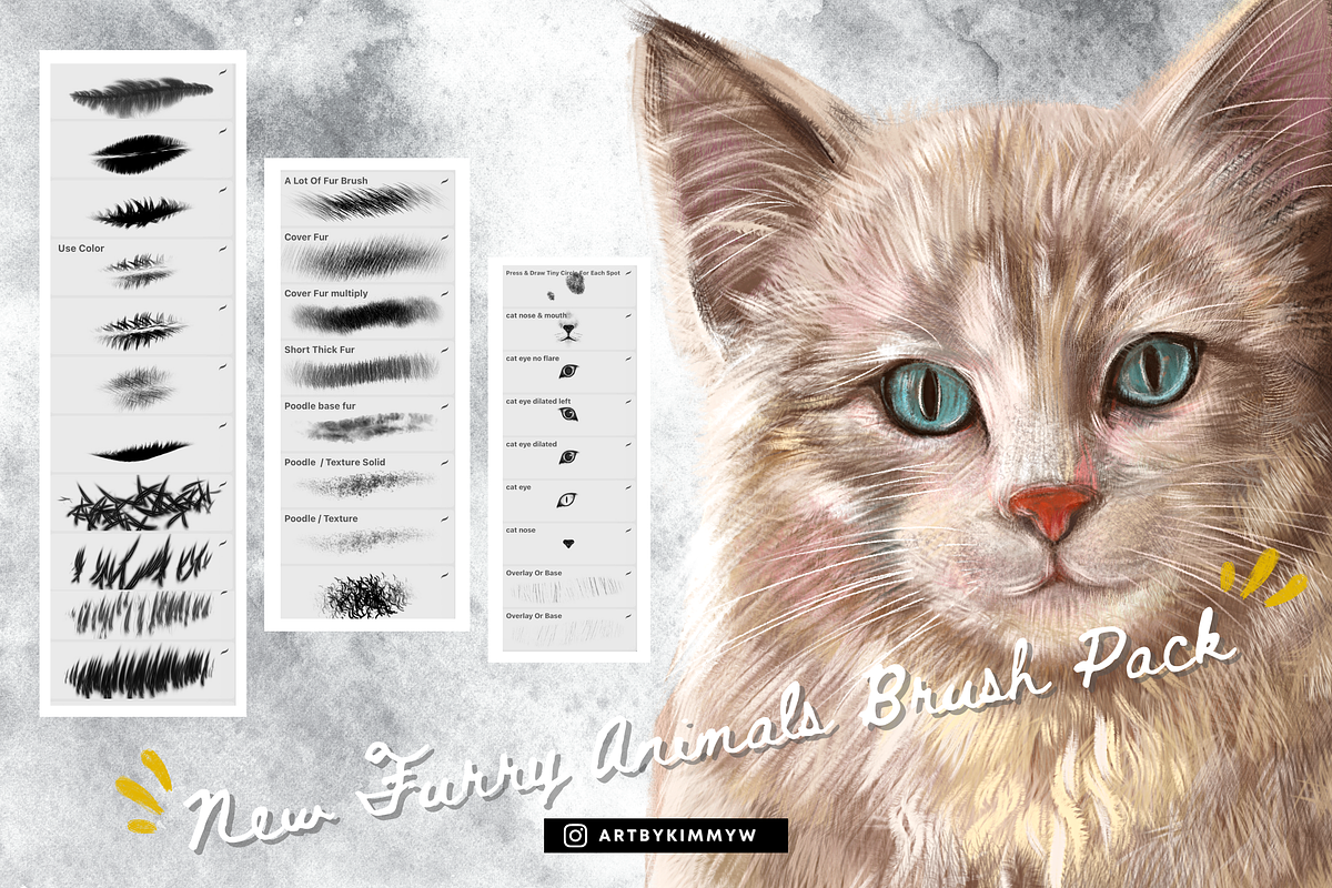 Procreate Furry Animals Brush Pack 2, a Brush Add-On by Artbykimmyw (Photo 4 of 9)