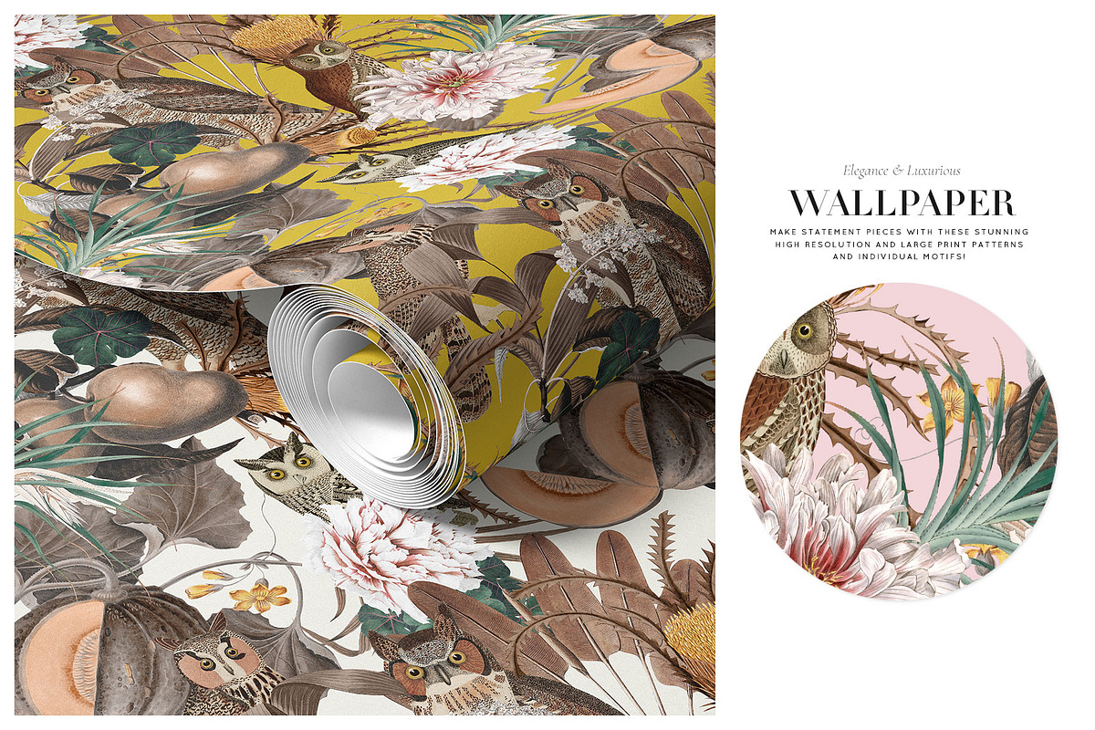 Autumn Owl Botanical Pattern & Motif, a Pattern Graphic by Pink Linen (Photo 8 of 12)