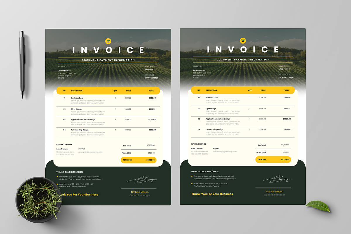 Agriculture Invoice, a Stationery Template by Annora Studio (Photo 2 of 5)