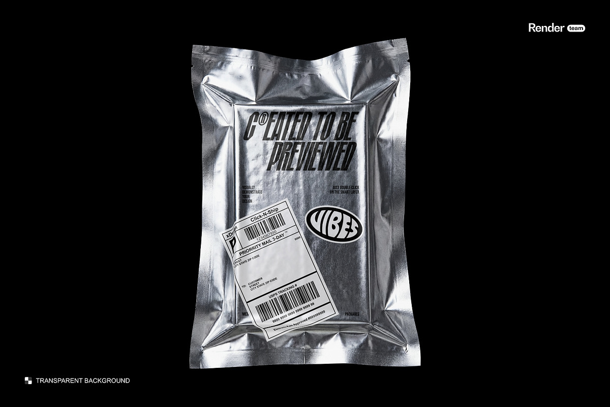 Metallic Foil Bag Mockup Set, a Packaging Mockup by Renderteam (Photo 9 of 22)