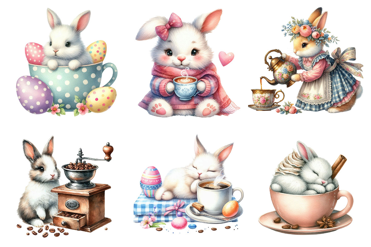 Easter Bunny Love Coffee Clipart, a Graphic by CitraGraphics (Photo 4 of 4)