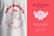 Fit girl era. Vector fitness doodles, an Object Graphic by venimo (Thumbnail 2 of 13)