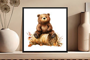 Watercolor Autumn Bear Clipart, an Illustration by DreamCafeArt (Thumbnail 6 of 9)