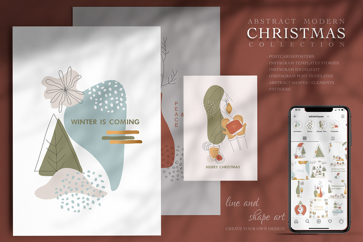 Abstract CHRISTMAS Collection, a Decorative Illustration by WildStrawberry Magic (Photo 1 of 15)