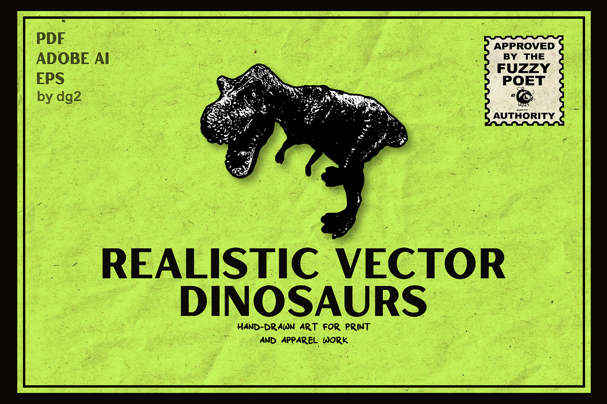 Realistic Dinosaurs - Vector Art, an Animal Illustration by Fuzzy Poet by DG2 (Photo 1 of 3)