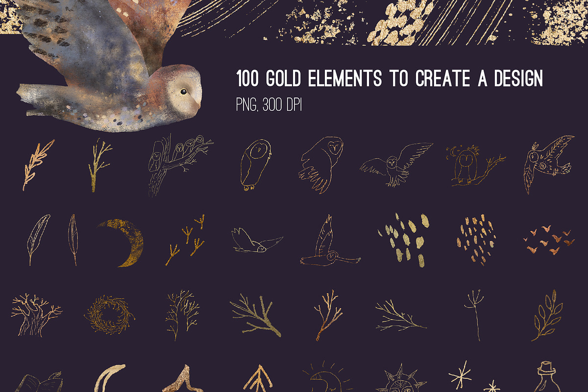 Magic owls: 280 elements for design, an Animal Illustration by Shusha Guna Art (Photo 4 of 23)