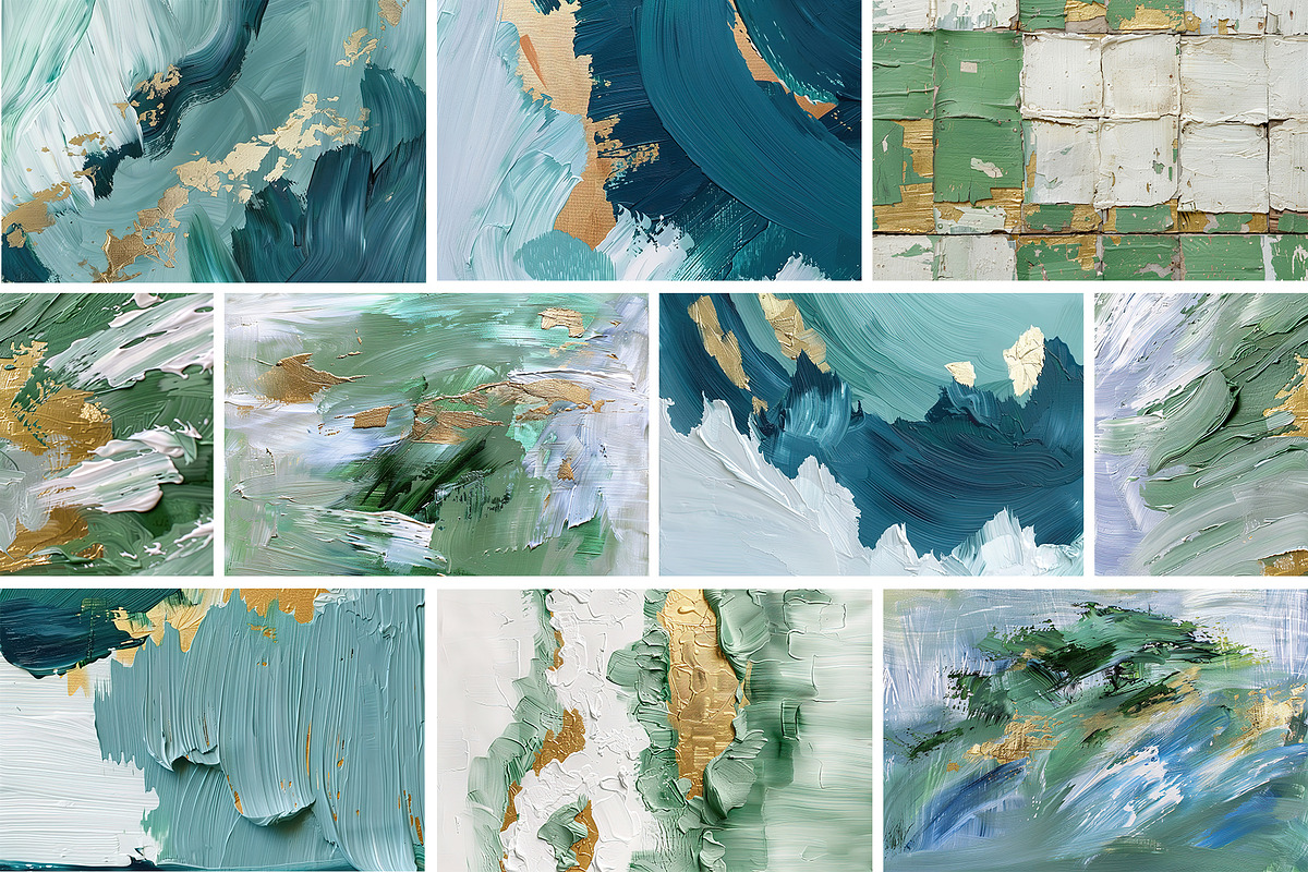Emerald Gold Abstract Backgrounds, a Background Graphic by Elena Dorosh (Photo 5 of 8)