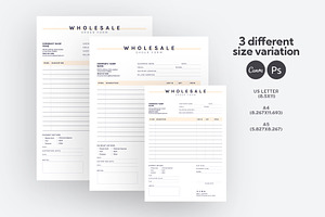 Printable order form canva/photoshop